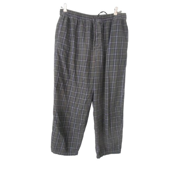 Nautica Green Blue Plaid Sz XL cotton Lounge Bed Pants elastic drawstring waist - Picture 1 of 5